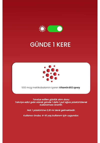 Erbatab Metilkobalamin B12 Sprey 10 Ml