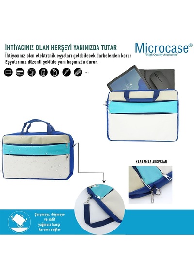 Microcase Honor Pad X8b 11 İnch İle Uyumlu Tablet Macbook Laptop Tablet Çantası 2 Bölmeli Al4821 Krem