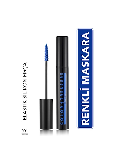 Flormar Color Treasure Hacim Veren & Yüksek Pigmentli Renkli Maskara 001 Sapphıre