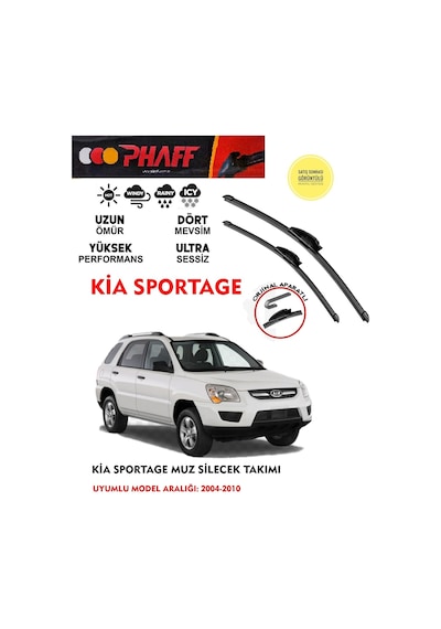 Kia Sportage Ön Muz Silecek Takımı 2005 Model Araca Özel Aparat