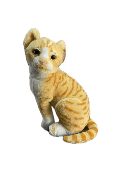 Peluş Oturan Sesli Kedi Oyuncak Çok Renkli