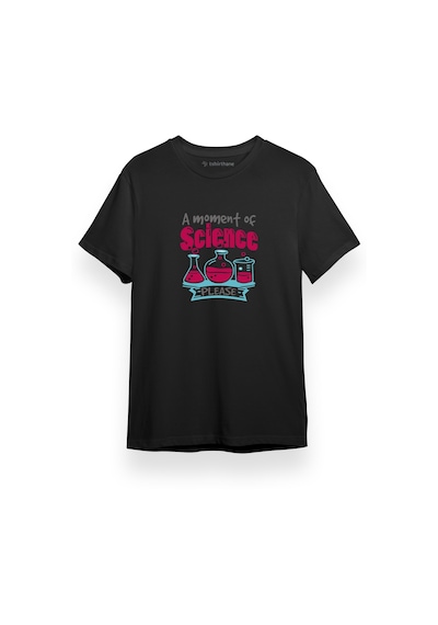 A Moment Of Science Please Siyah Kısa Kol Erkek Tshirt 001