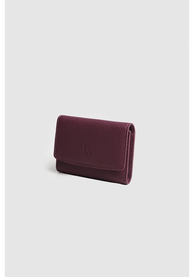 La'Graccio Paris Lagraccio Paris Unisex Nade Hakiki Deri Akardiyon Rfid Korumalı Kartlık Mat Mor