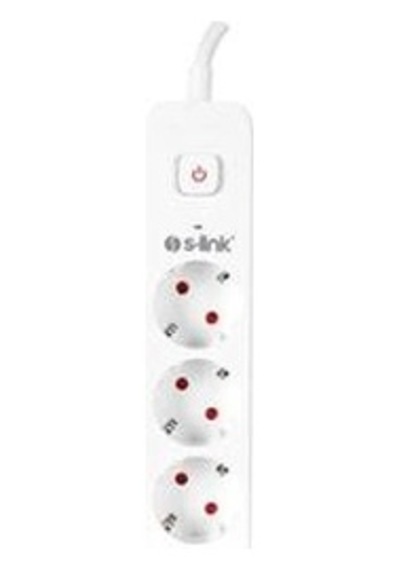 S-link Spg301s 1.5m 3x1.5mm 100 Yüzde Bakır 750 Joule 3 Lü Anahtarlı Akım Korumalı Priz Kdo
