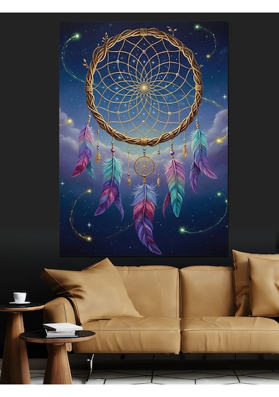 Ahşap Tablo Rüya Kapanı Mandala Çizimi
