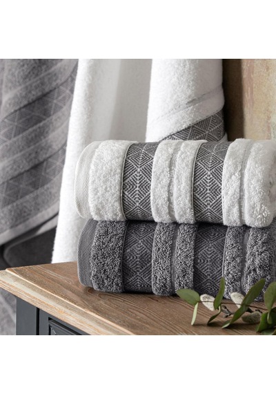 Velvet Pure Beyaz Antrasit Pamuk Hamam Seti, Beyaz, Antrasit, S-m/l-xl Cok Renkli