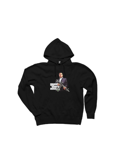 GTA Five Rifleman Siyah Kapşonlu Sweatshirt Hoodie Siyah