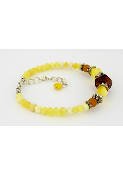 Kehribar Bayan Bileklik Özel Tasarım Ambergold Blk23-66 Çok Renkli