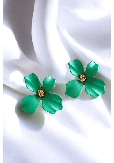Mini Çiçek Küpe Yeşil - 753147038 Yeşil