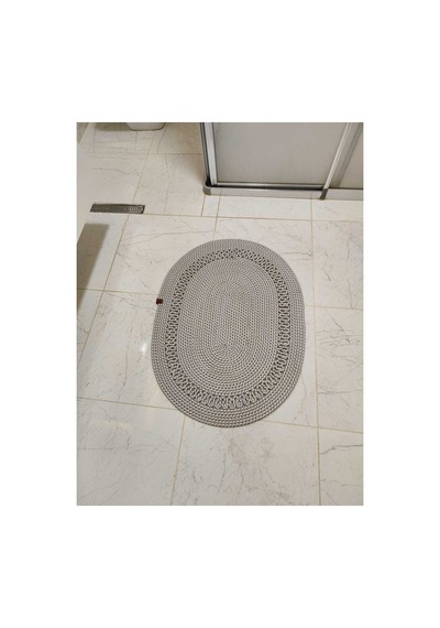 Jüt Desenli Kapı Önü Paspas Banyo Paspası Balkon Paspası Hediyelik Ev Eşyası Gribeyaz Gribeyaz