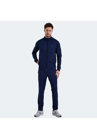 Slazenger RARELY Erkek Fermuarlı Dik Yaka Cepli Lacivert Eşofman Takımı