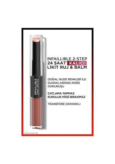 L'Oreal Paris Infaillible 2-Step 24 Saat Kalıcı Likit Ruj & Balm - 101 Everlasting Paris