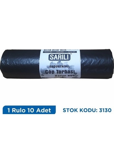 Sarılı Endüstriyel Çöp Torbası Hantal Boy 100X150 Koli 10 Rulo