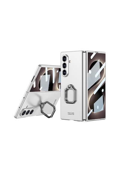 Teleplus Samsung Galaxy Uyumlu Z Fold 7 Ultra Kılıf Kıpta Flip Ring Kamera Korumalı Kapak