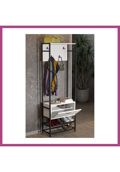 Gees Global Metal Portmanto Beyaz 180 Cm Gbzs