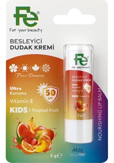 Fe Kids Meyveli Besleyici Dudak Bakım Kremi SPF30 5 G