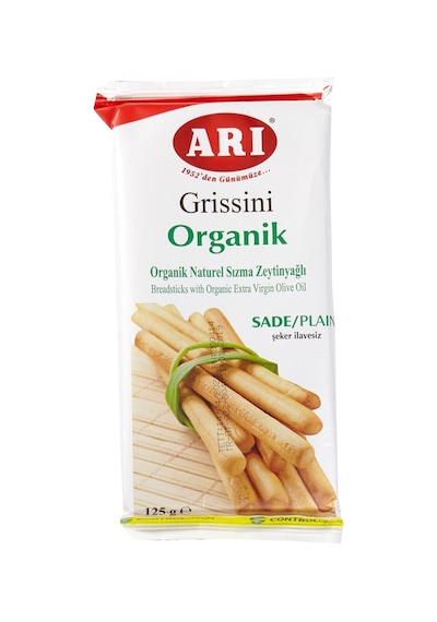 Arı Organik Sade Grissini 125g Sağlıklı Atıştırmalık Kraker 3'li Ekonomik Paket - 3 Adet Tarı