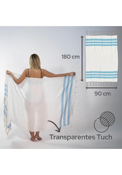 Mavi 2'li - 90 X 180 Cm - İnce & Transparan - Kadınlar İçin İpeksi Yumuşak Peştamal - Bambu