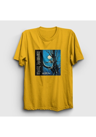 Presmono Unisex Fear Of The Dark Iron Maiden T-shirt Sarı