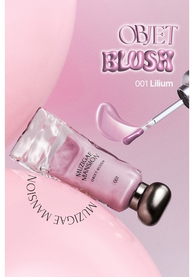 Hafif Yapılı, Ciltle Bütünleşen Parlak Bitişli Likit Allık Muzıgae Mansıon Objet Blush 001 Lilium 15523632
