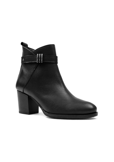 Castle Black 86608-1 Kadın Hakiki Deri Klasik Bot Siyah