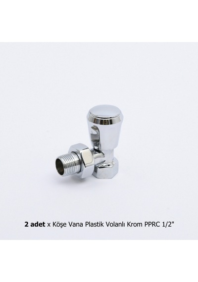 Krom Kaplama Çelik Havlupan + 2 Adet Pprc 1/2 Köşe Vana + 2 Adet