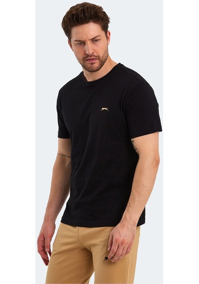 Slazenger PAINT I Erkek Baskılı Siyah Tişört