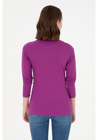 U.S. Polo Assn. Kadın Menekşe Basic Polo Yaka Sweatshirt 50289541-VR037