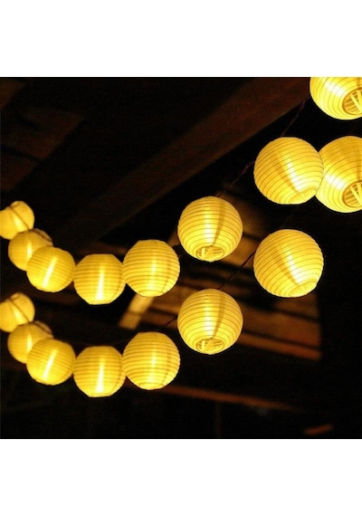 20 Led 3 Metre Güneş Enerjili Japon Feneri 8 Mod Led Bahçe Teras