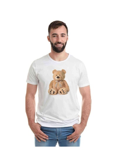 Polo Bear Baskılı Beyaz Erkek Tshirt