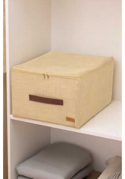 8'li Koltuk Baza Yatak Altı Uyumlu Gerçek Jüt Kumaşlı Kulplu Extra Destekli Hurç Organizer Set