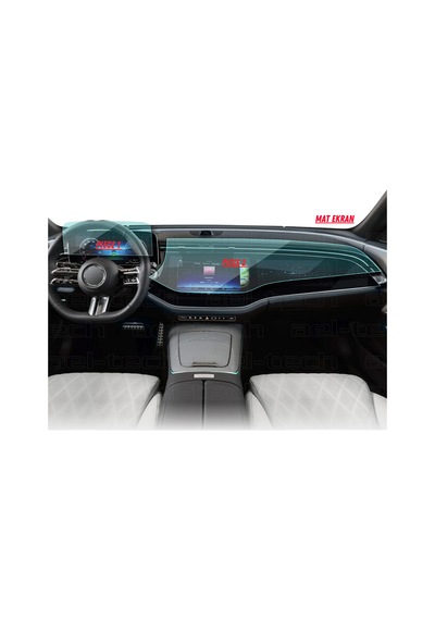 Mercedes E180 2025 Hayalet Gösterge Ve Yolcu Ekran Uyumlu Mat Ekran Koruyucu