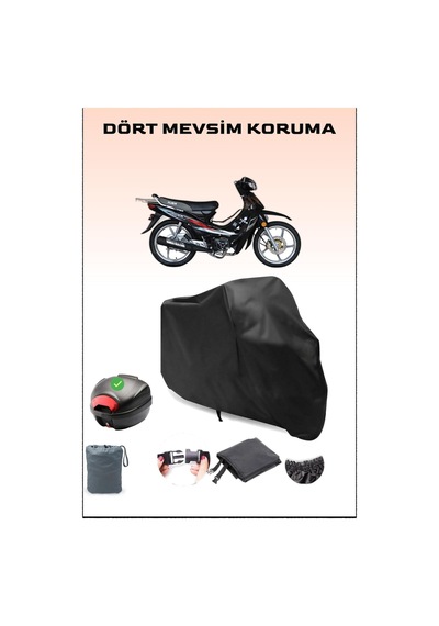 Siyah Kuba Sj100-16d Arka Çanta Uyumlu Motosiklet Branda Su Geçirmez Dayanıklı Kumaş