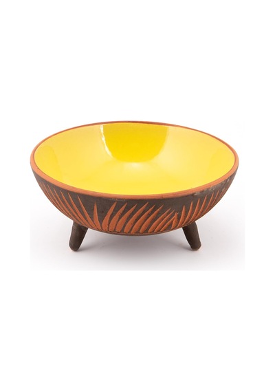 Dekoratif Sunum Kasesi, Seramik Ayaklı Sunum Kasesi, Servis Kasesi, Servis Tabağı, Kase, Tabak Sarı, 20 Cm Sku: Smg8690010549969