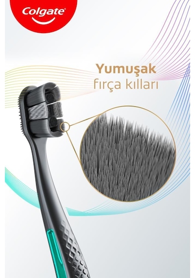 Colgate Total Whitening 1+1 Yumuşak Diş Fırçası Siyah
