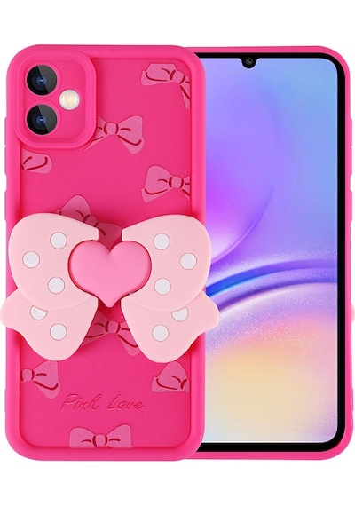 Galaxy Uyumlu A05 Kılıf Kamera Korumalı Figür Tasarımlı Zore Kapya Kapak-pembe Koyu Pembe Koyu