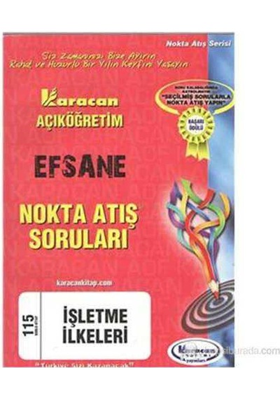 Karacan Aöf 2014 1.sınıf İşletme İlkeleri Nokta Atış Soruları Karacan Açıköğretim Yayınları