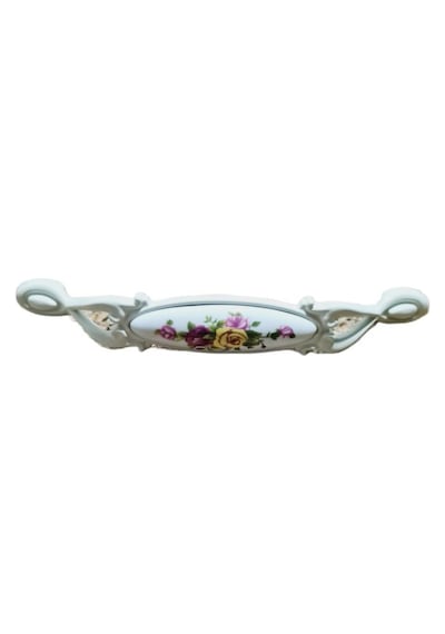 Miray 96 Mm Metal Krem Kasa Beyaz Sarı Gül Desenli / 5 Adet Krem