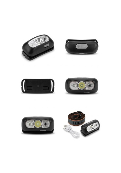 Bydoga Sensörlü Smd Led 3 Modlu Kafa Lambası Siyah