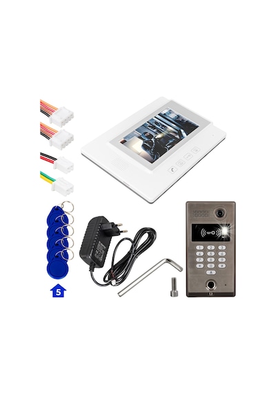 Powermaster Görüntülü Kapı Zili Intercom Tek Dairelik Diafon Kablosuz Gece Görüşlü Şifreli Çipli Parmak İzli