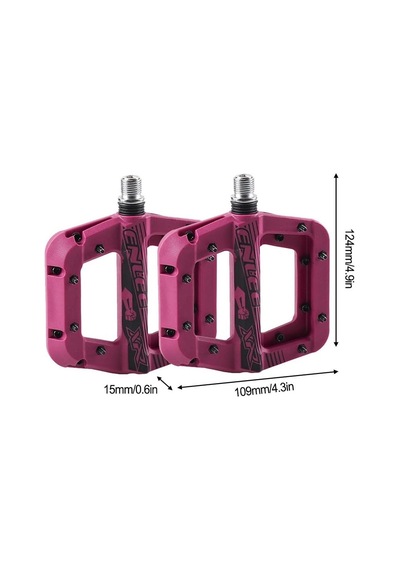 Enlee Renkli Çivili Kaymaz Platform Pedal Mtb Rulmanlı Plastik Alüminyum Pedal Ultra Hafif Mor