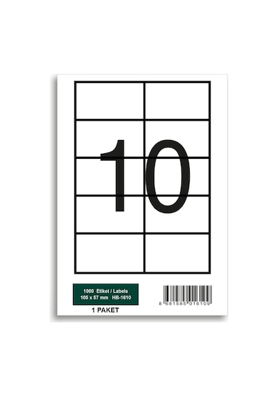 Herboy Hb-1610 105 X 57 Mm A4 Laser Etiket 100 Adet