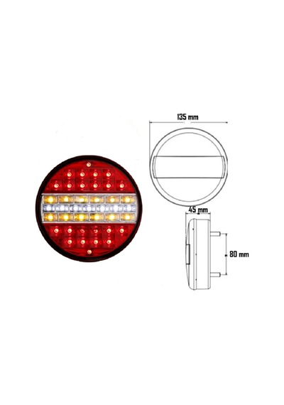 6 Adet Hamburger Ledli Stop Lamba 4 Fonksiyonlu 12v.
