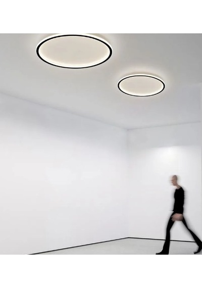 Siyah Ø40 cm Çember Avize 3000K Sarı Işık Led Tavan Lambası