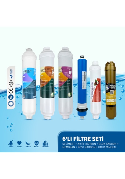 Su Arıtma Cihazı İçin İnline 6 Lı Filtre Seti