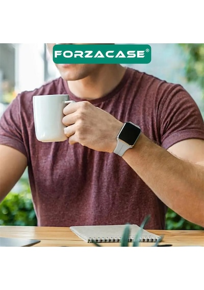Forzacase Apple Uyumlu  Watch 10 Series 46mm İle Manyetik Tokalı Silikon Kordon Kayış - Fc272 Lacivert