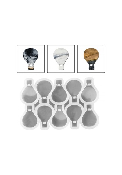 Epoksi Silikon Kalıp Çoklu Kapadokya Balonu Magnet Dolap Süsü Kalıp 10 Lu 6.8 Cm Şeffaf