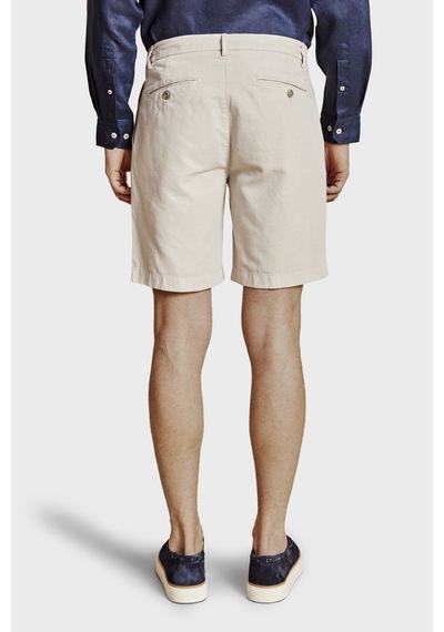 Brooks Brothers Pamuk Ve Keten Karışımlı Bağcıklı Şort Erkek Şort Bbss26mso003164 Taş