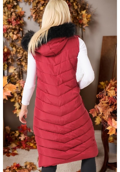 Z6752 Dewberry Bayan Yelek-düz Bordo Düz Bordo