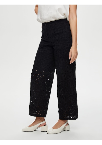 Faik Sönmez Wide Leg Fit Brode Nakış Detaylı Pantolon S25pnt039 Us25pnt03910 Siyah